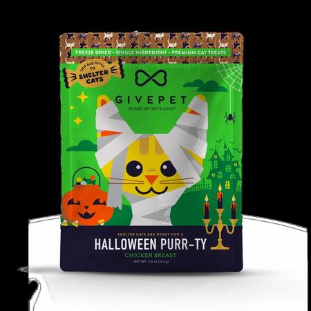GivePet  Halloween Purr-ty Freeze-Dried Cat Treats, 1.25oz Bag
