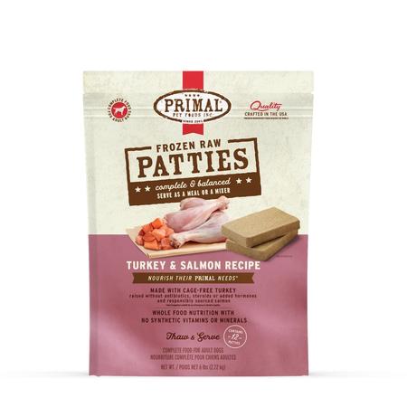 Primal Frozen Raw Turkey & Salmon Patties Dog Food