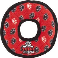Tuffy's Junior Ring Squeaky Plush Dog Toy - Red