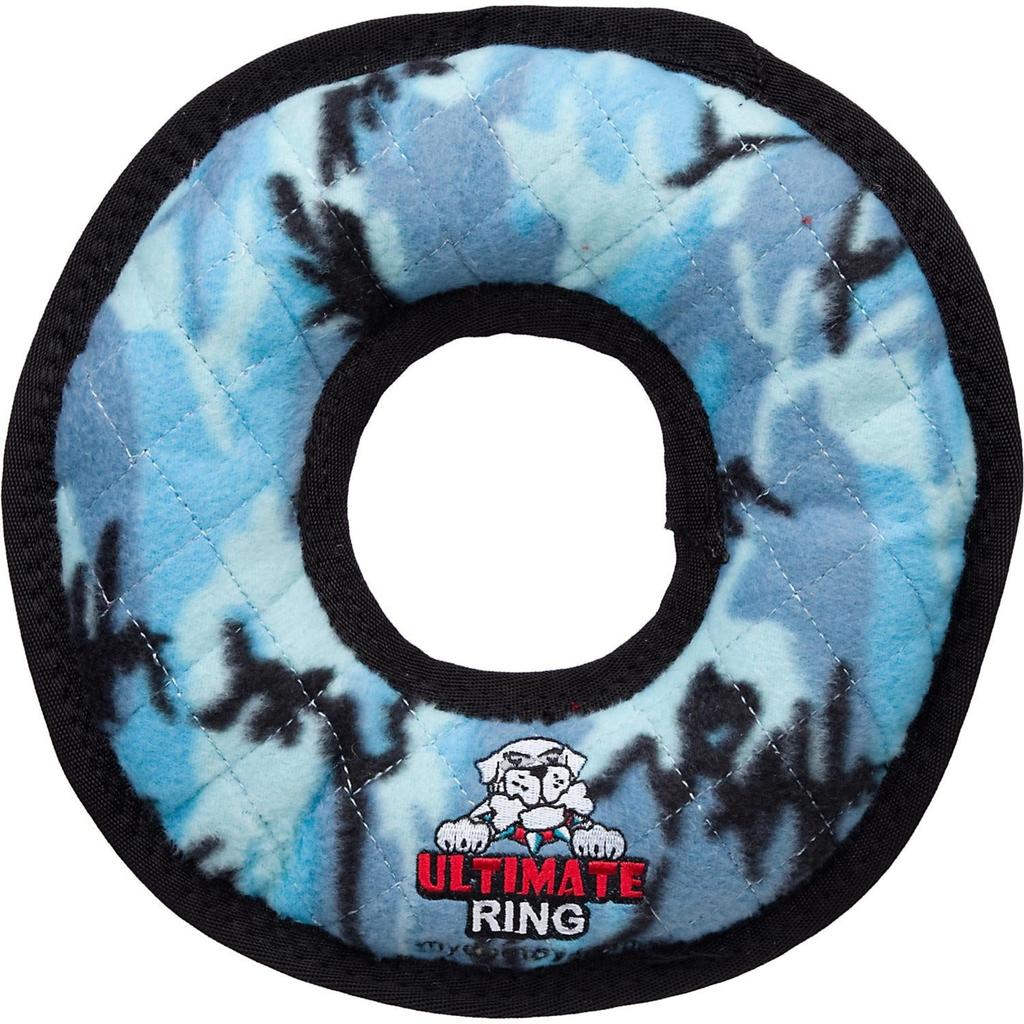  Tuffy's Ultimate Ring No- Stuffing Squeaky Plush Dog Toy - Blue