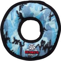 Tuffy's Ultimate Ring No-Stuffing Squeaky Plush Dog Toy - Blue