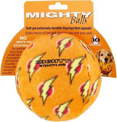  Mighty Ball Squeaky Stuffing- Free Plush Dog Toy - Orange